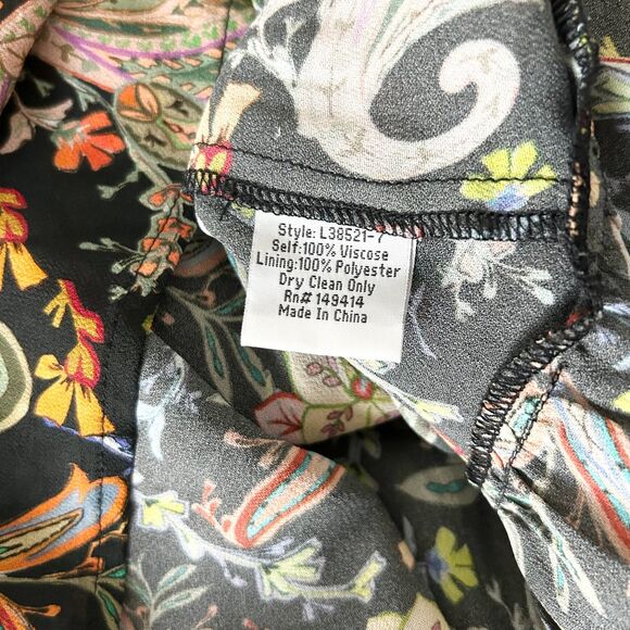 Johnny Was Jade Bryce Maxi Dress in Black Multi Paisley Print Size Small - Picture 7 of 7